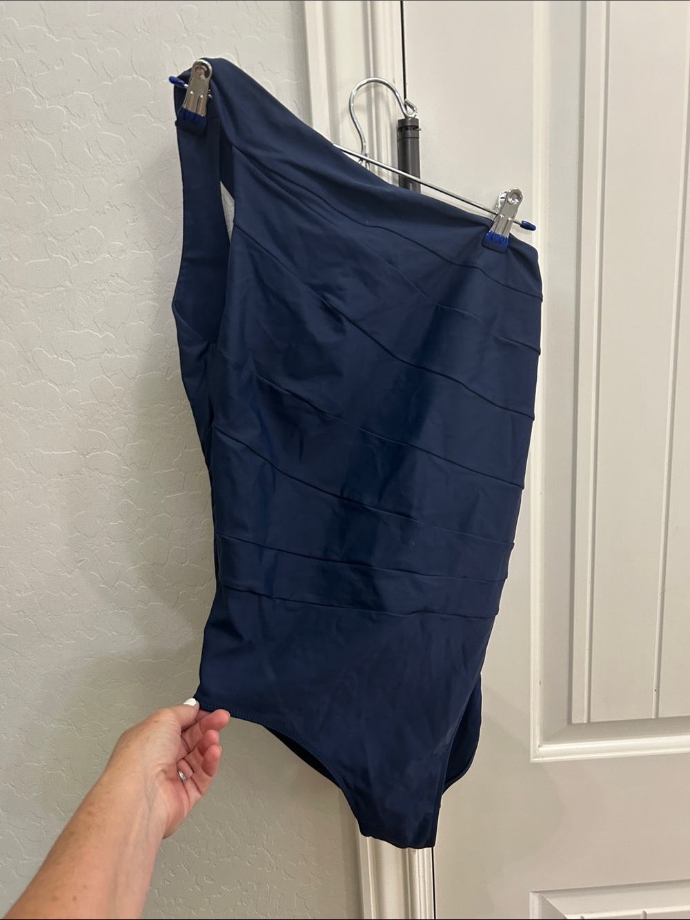 summersalt One-Shoulder Navy Blue One-Piece Swimsuit